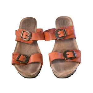 Taos Womens Comfort Shoes Sandal Wedge Size 8 Burnt Orange